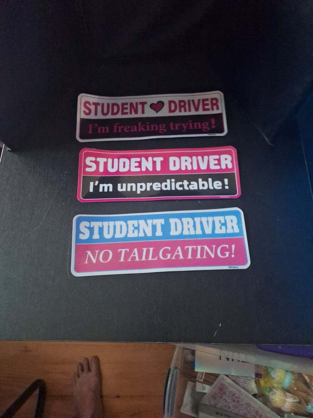 Funny Student Driver Bumper Sticker Set - 3 Pack